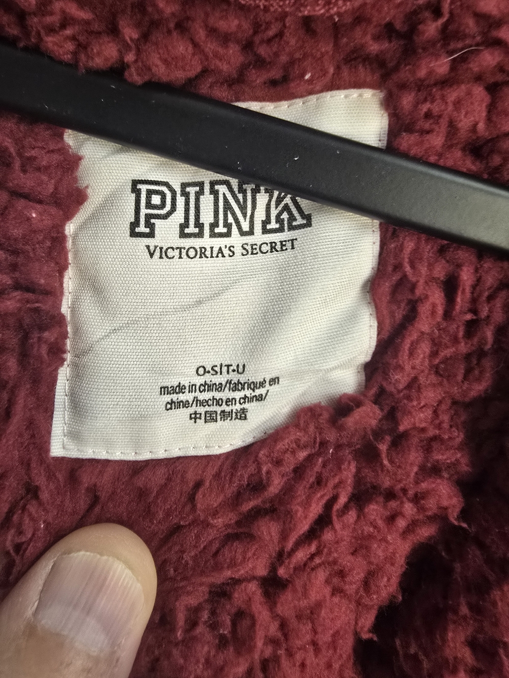 PINK Victoria's Secret Women's Burgundy Plush Robe